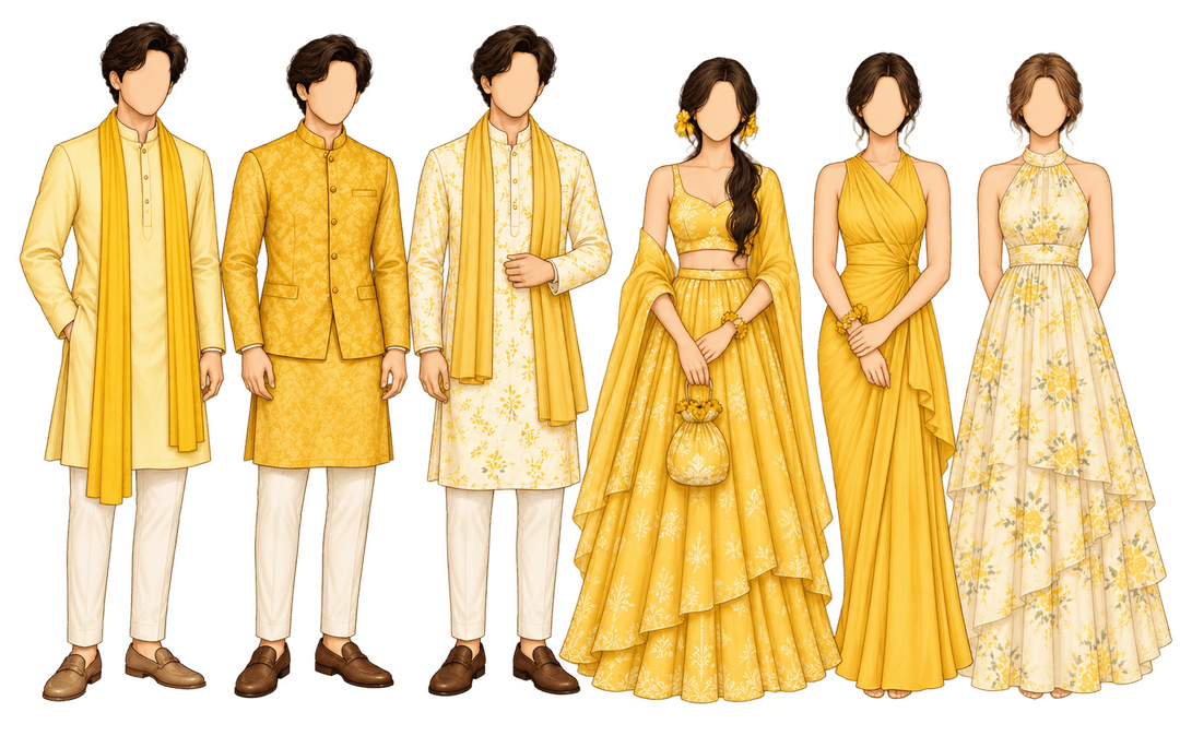 Haldi attire illustration